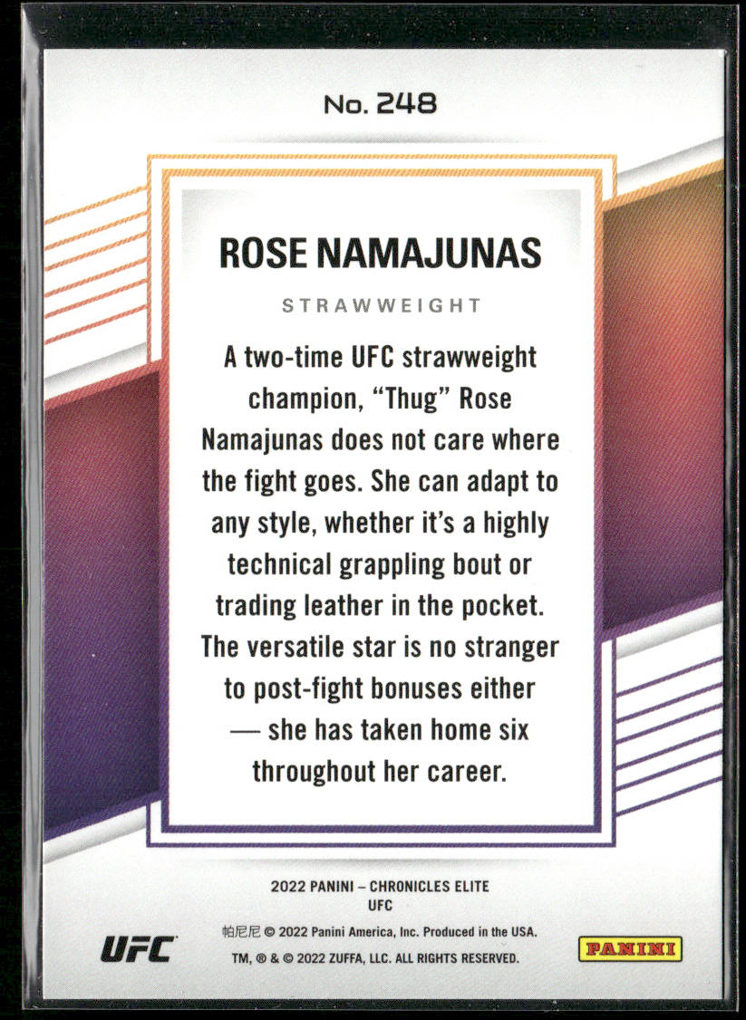Rose Namajunas 2022 Panini Chronicles UFC #248