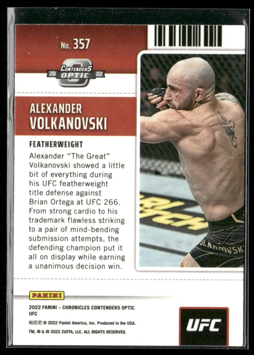 Alexander Volkanovski 2022 Panini Chronicles UFC #357