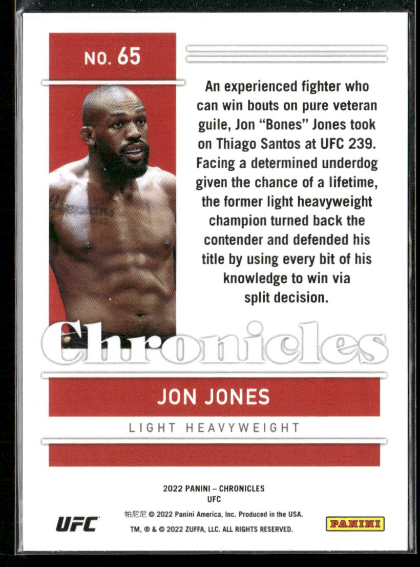 Jon Jones 2022 Panini Chronicles UFC #65