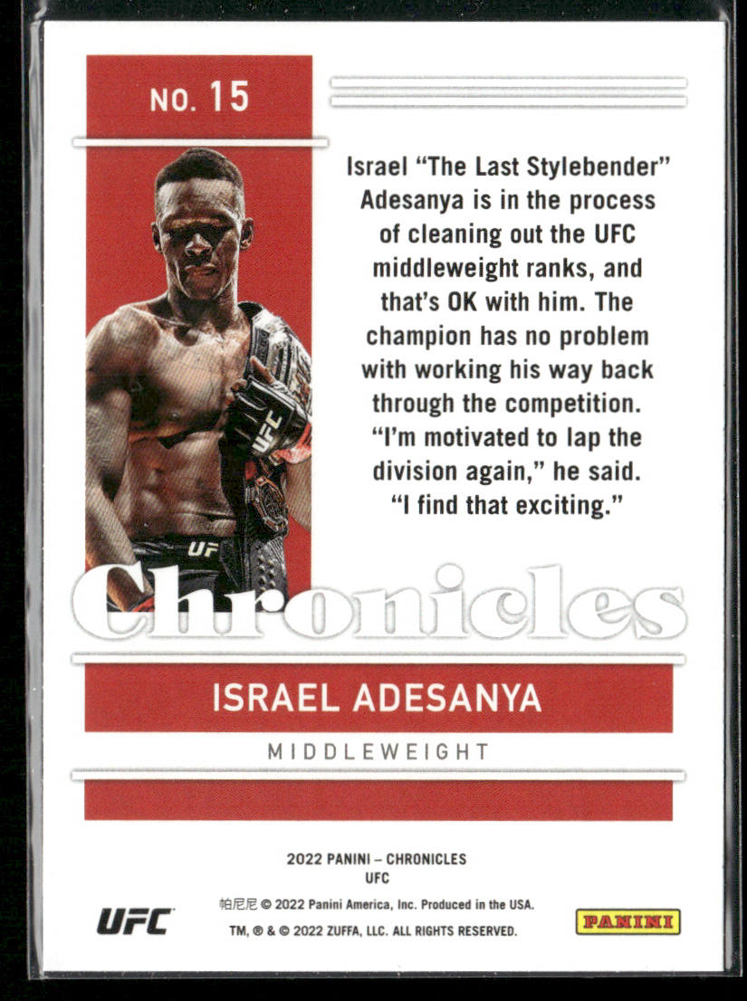 Israel Adesanya 2022 Panini Chronicles UFC #15