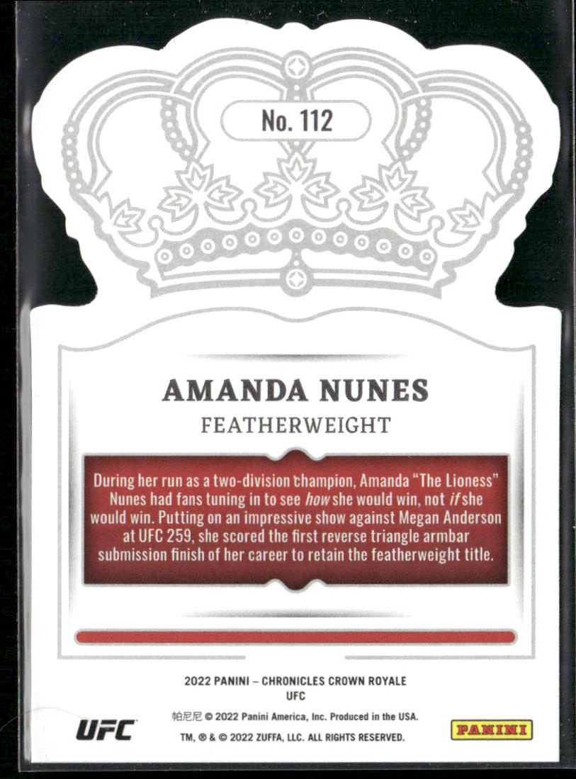 Amanda Nunes 2022 Panini Chronicles UFC #112