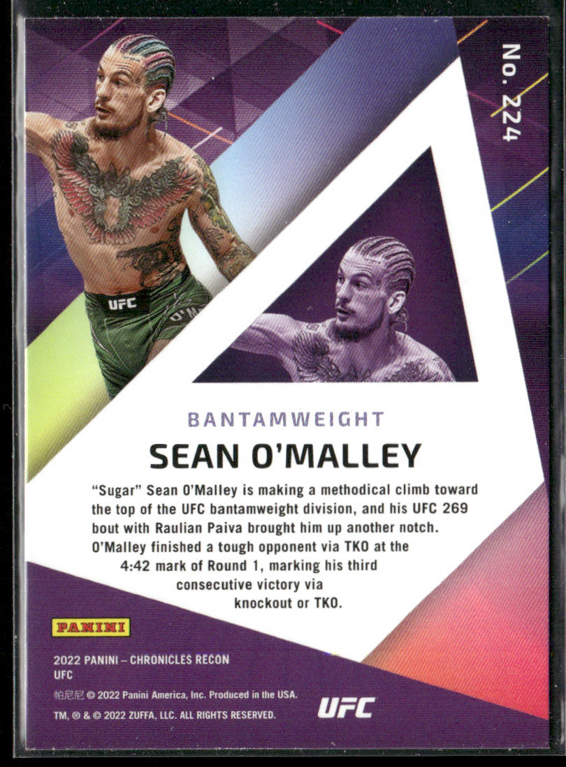 Sean O'Malley 2022 Panini Chronicles UFC #224