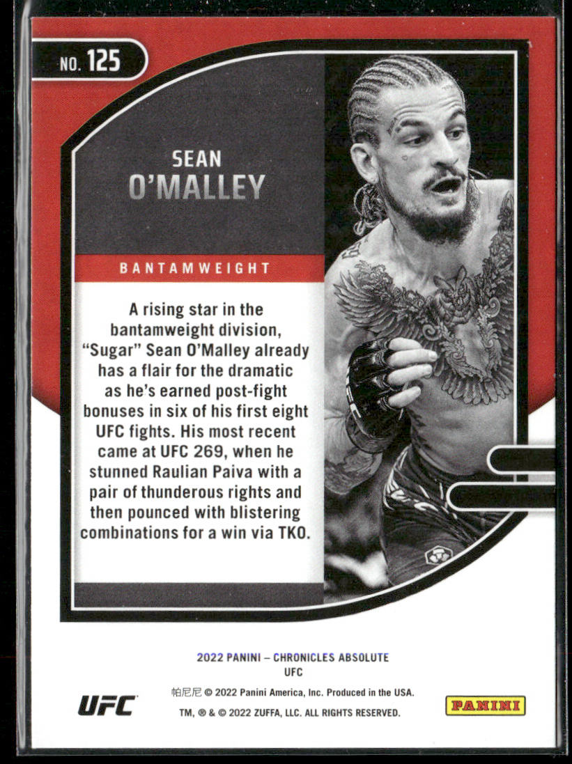 Sean O’Malley 2022 Panini Chronicles UFC #125