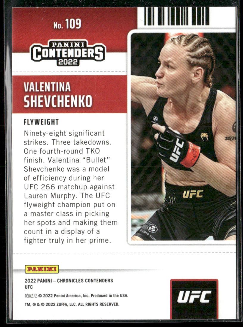 Valentina Shevchenko 2022 Panini Chronicles UFC #109