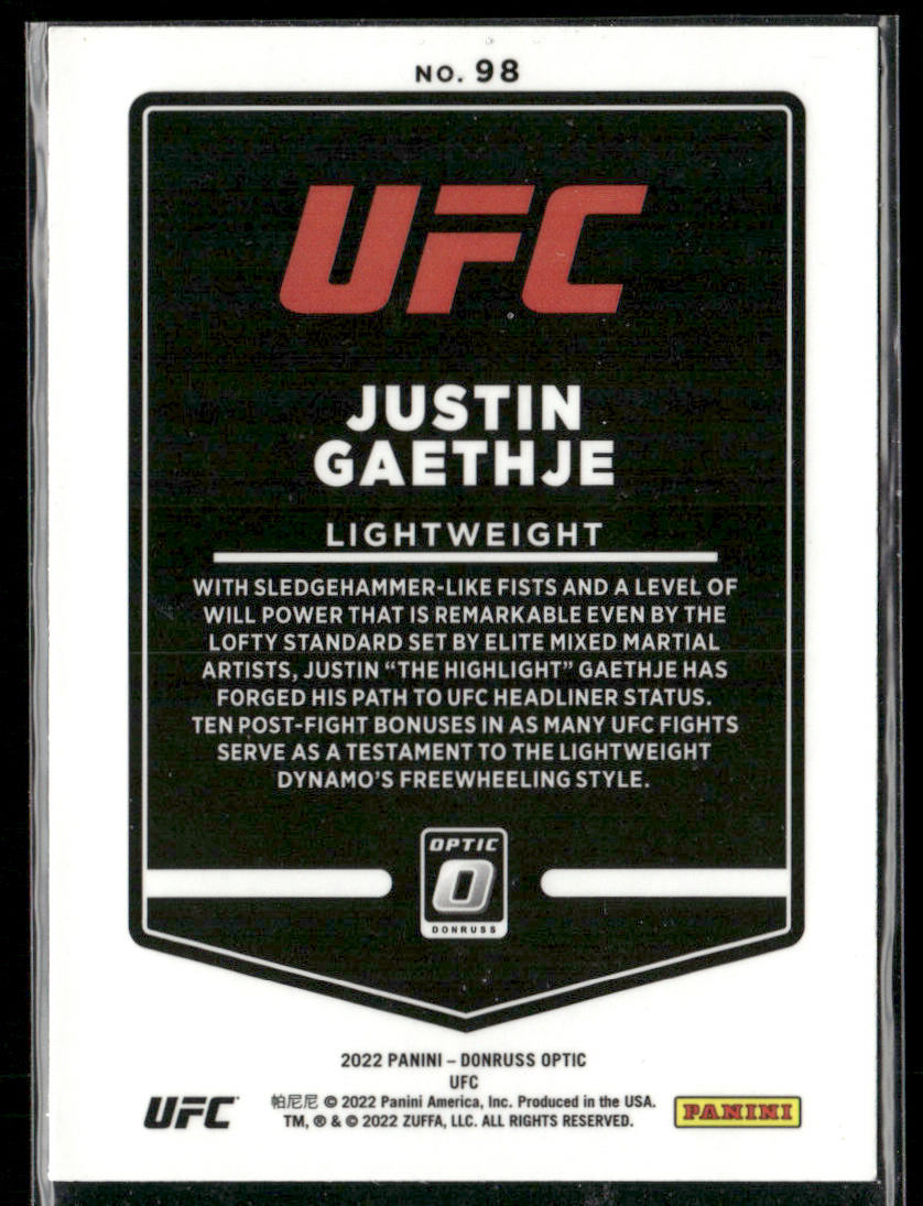 Justin Gaethje 2022 Donruss Optic UFC #98