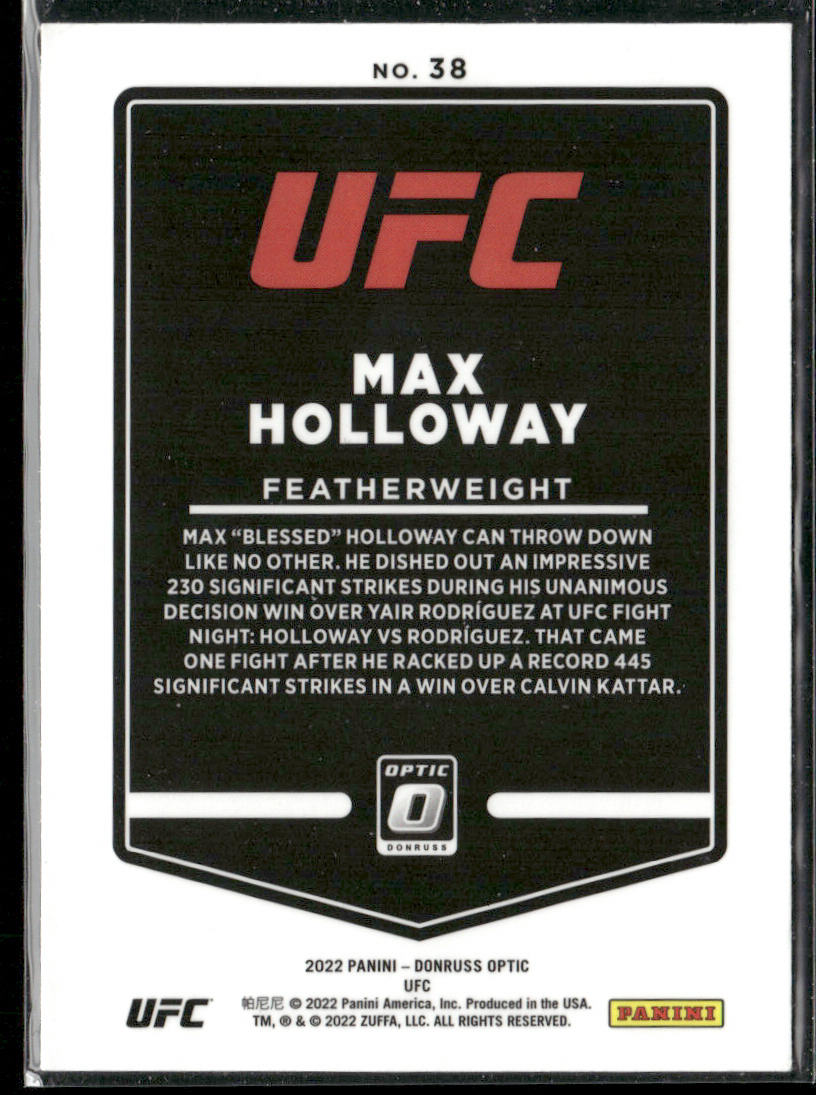 Max Holloway 2022 Donruss Optic UFC #38