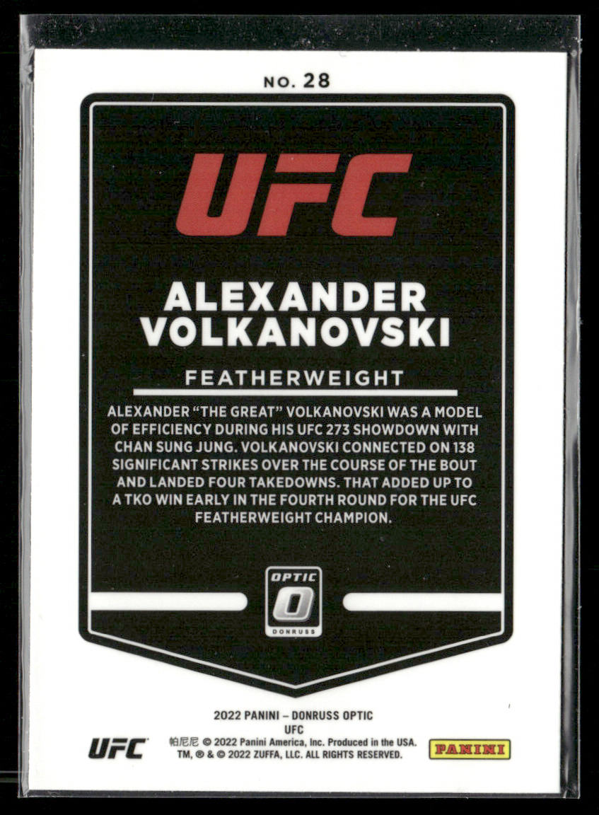 Alexander Volkanovski 2022 Donruss Optic UFC #28