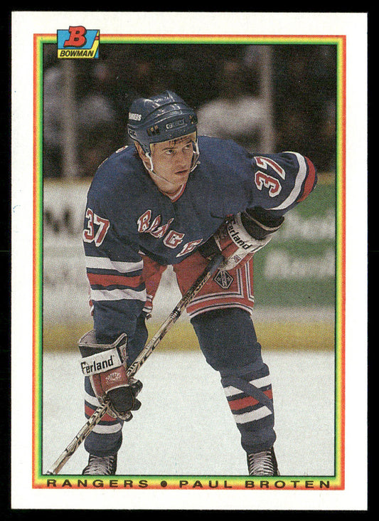 Paul Broten 1990-91 Bowman #224 RC New York Rangers