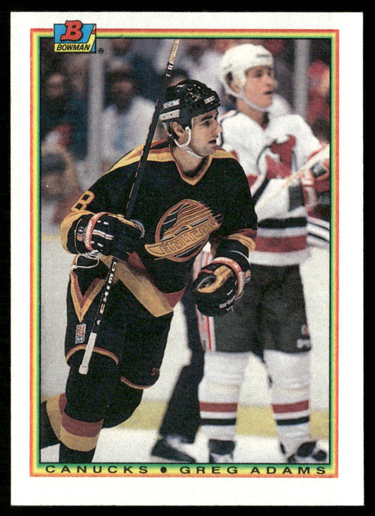 Greg Adams 1990-91 Bowman #59 Vancouver Canucks