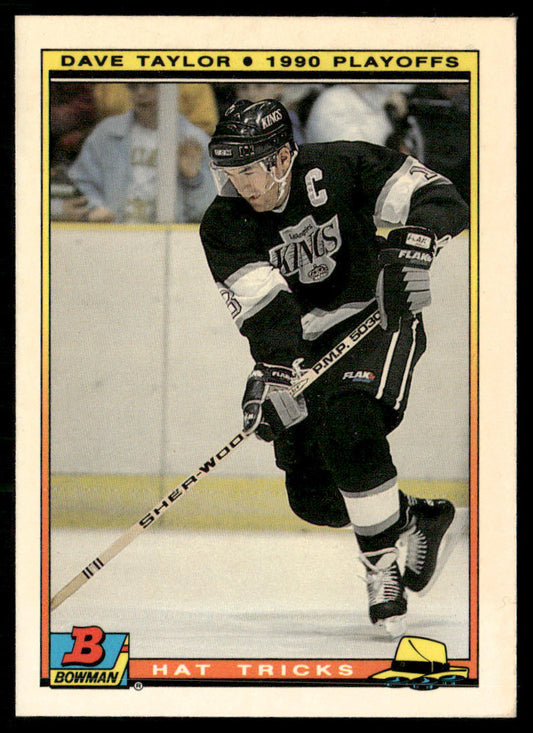 Dave Taylor 1990-91 Bowman Hat Tricks #22 Los Angeles Kings