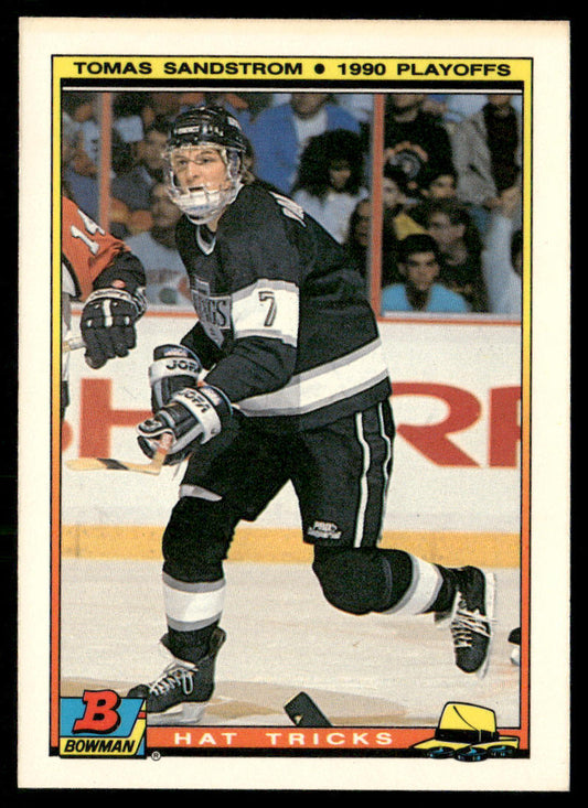 Tomas Sandstrom 1990-91 Bowman Hat Tricks #21 Los Angeles Kings