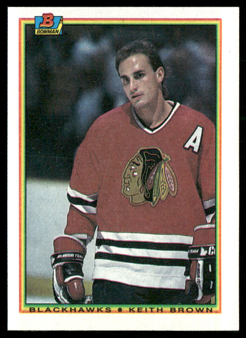 Keith Brown 1990-91 Bowman #10 Chicago Blackhawks