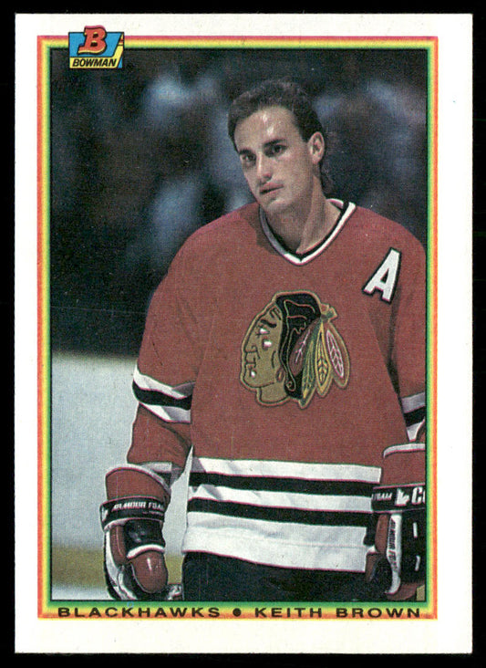Keith Brown 1990-91 Bowman #10 Chicago Blackhawks