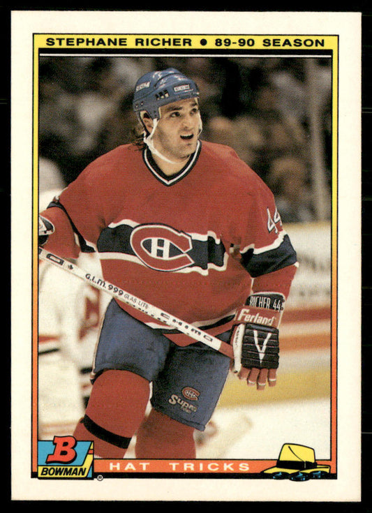 Stephane Richer 1990-91 Bowman Hat Tricks #11b Montreal Canadiens
