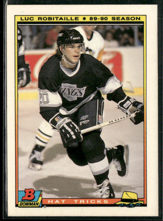 Luc Robitaille 1990-91 Bowman Hat Tricks #12b Los Angeles Kings