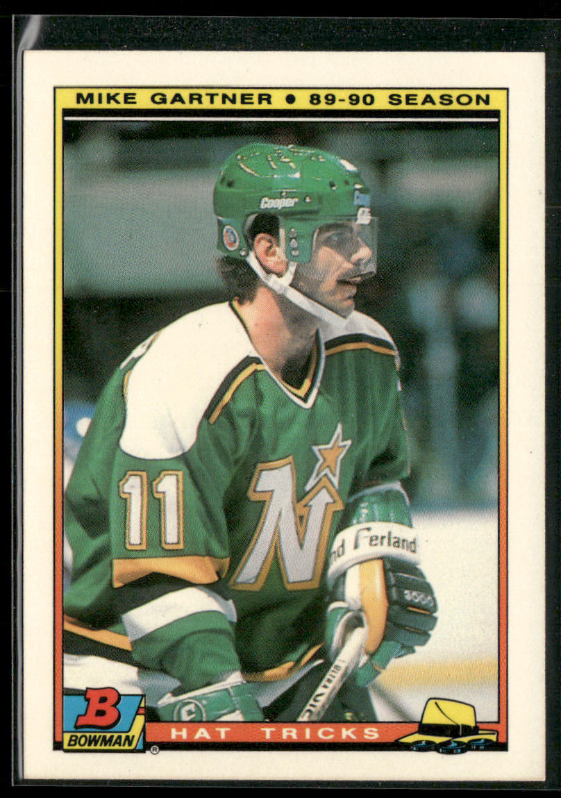 Mike Gartner 1990-91 Bowman Hat Tricks #8 Minnesota North Stars
