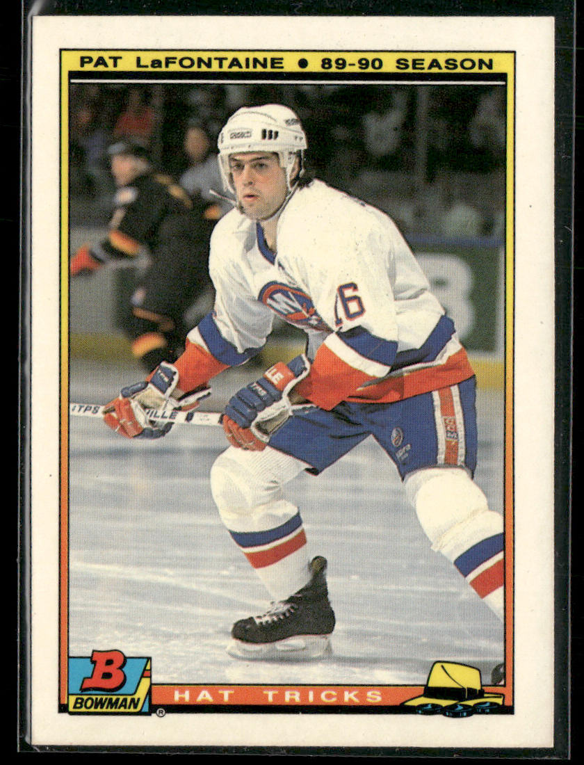 Pat LaFontaine 1990-91 Bowman Hat Tricks #9b New York Islanders