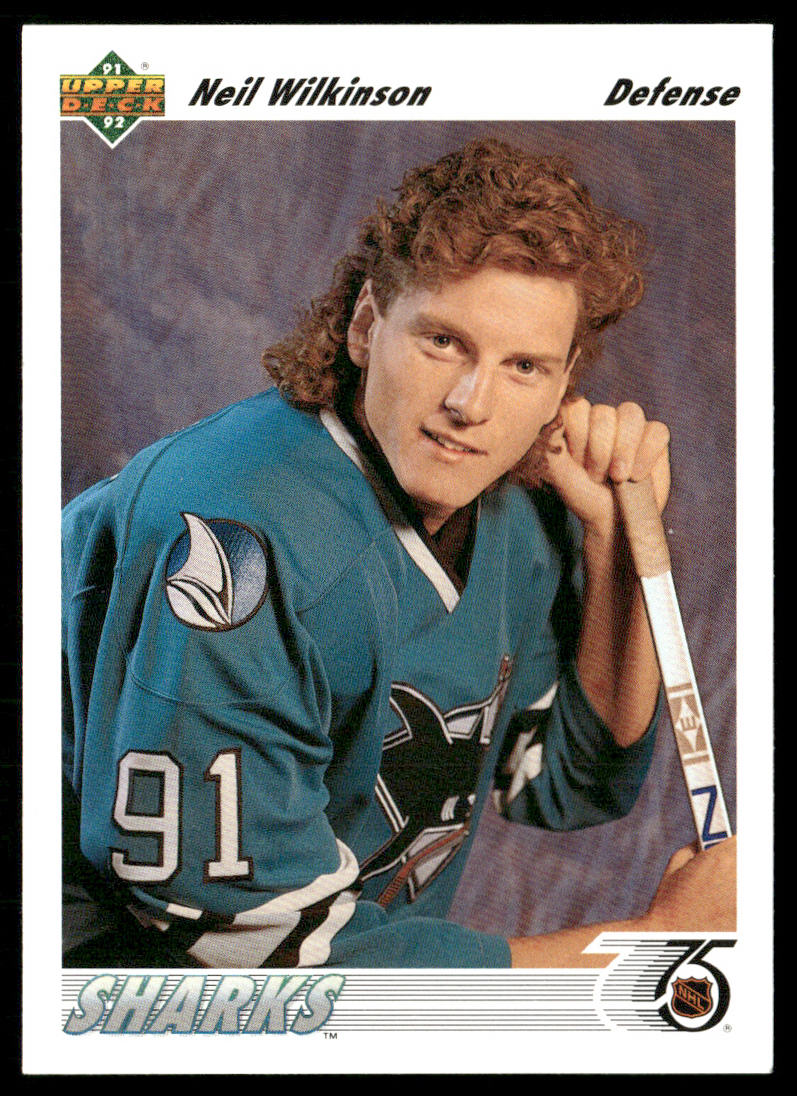 Neil Wilkinson 1991-92 Upper Deck #55b San Jose Sharks