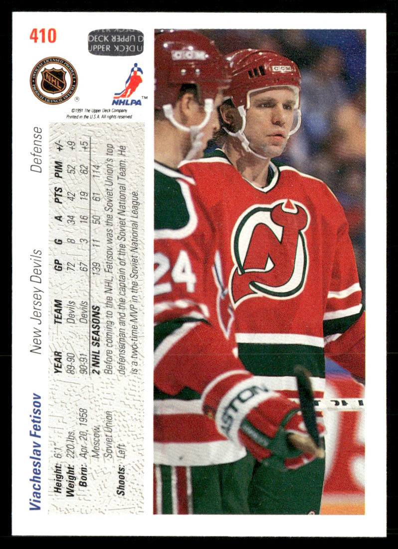 Viacheslav Fetisov 1991-92 Upper Deck #410 New Jersey Devils