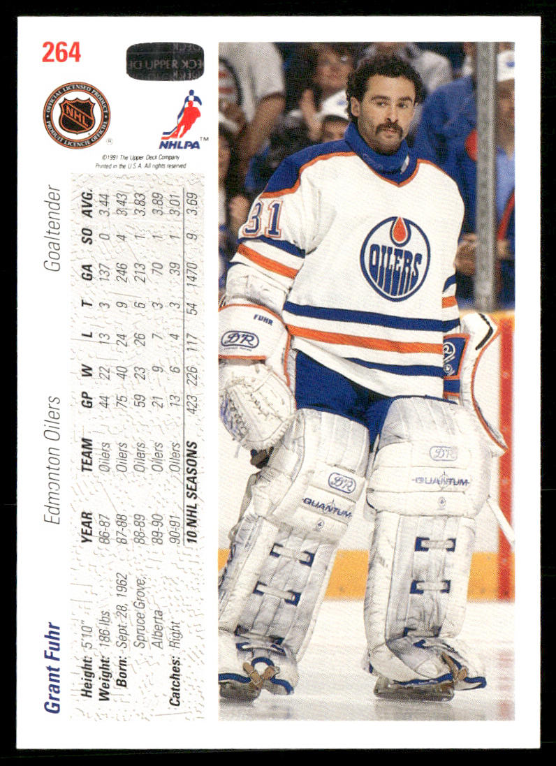 Grant Fuhr 1991-92 Upper Deck #264b Edmonton Oilers