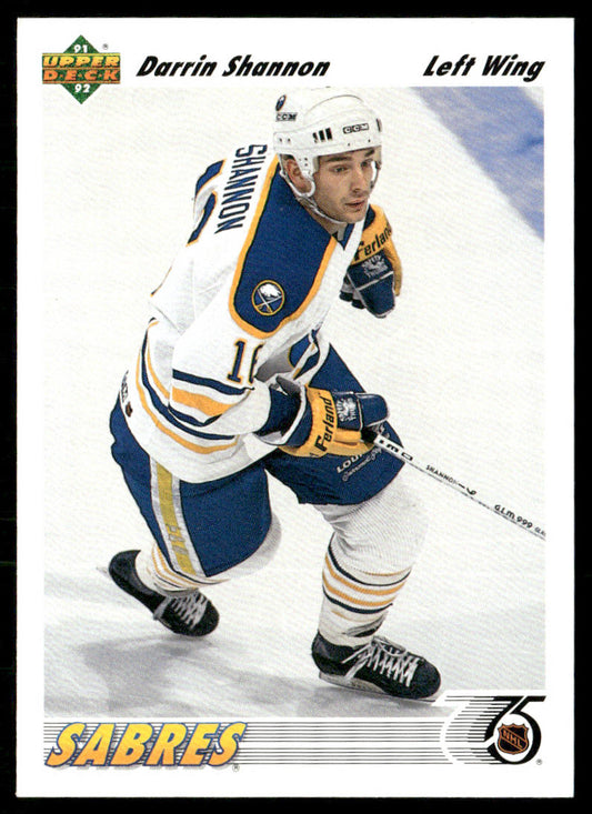 Darrin Shannon 1991-92 Upper Deck #322 Buffalo Sabres