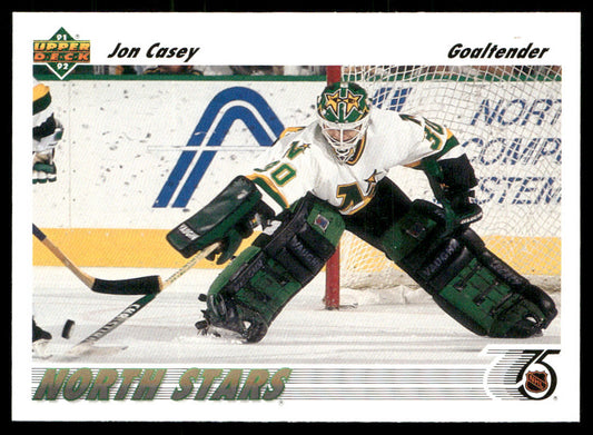 Jon Casey 1991-92 Upper Deck #205b Minnesota North Stars