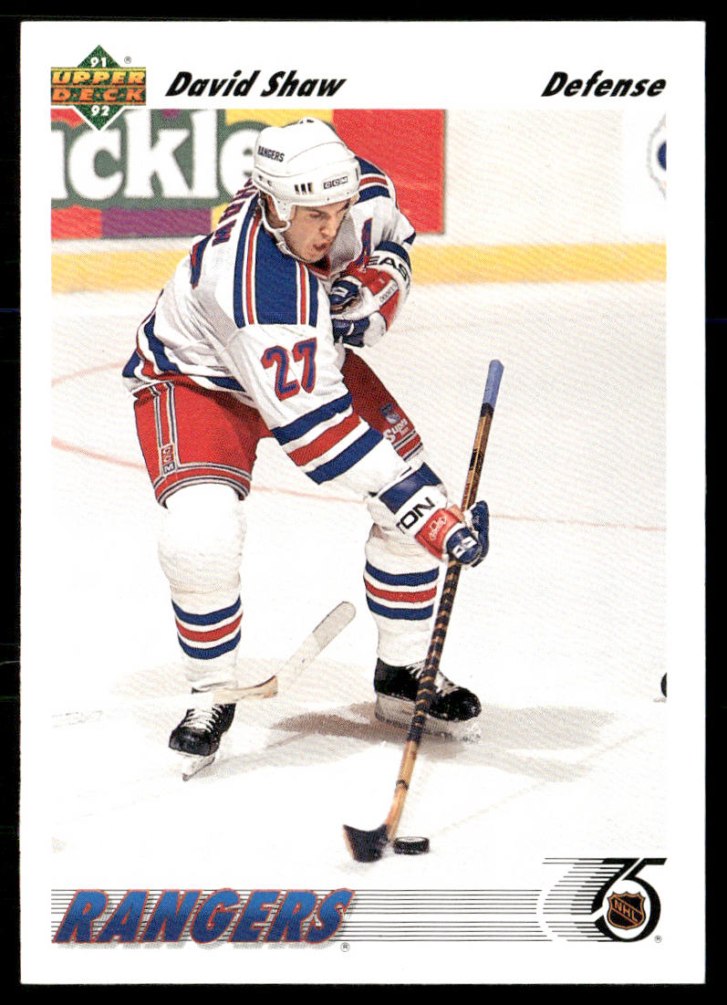 David Shaw 1991-92 Upper Deck #409 New York Rangers