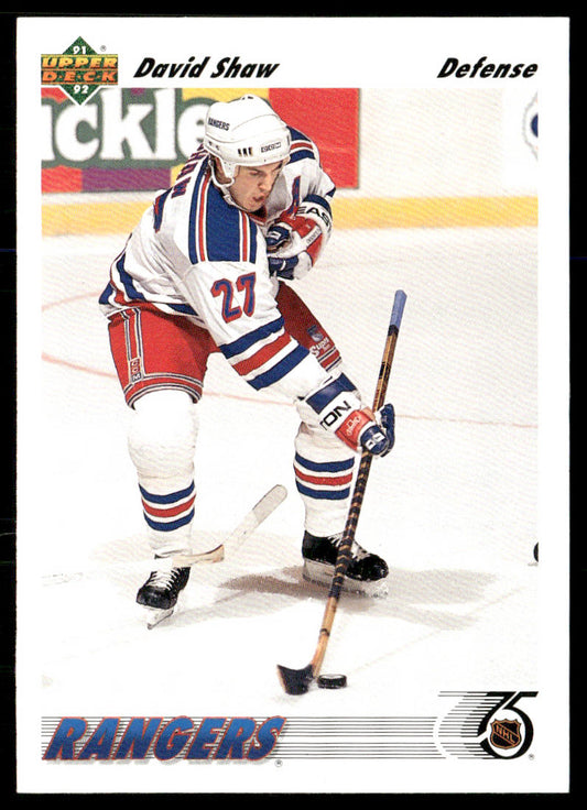 David Shaw 1991-92 Upper Deck #409 New York Rangers