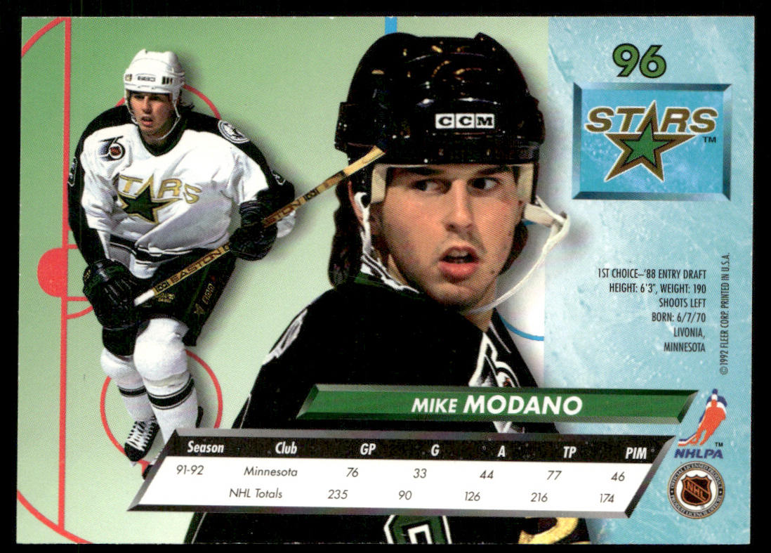 Mike Modano 1992-93 Ultra #96 Minnesota North Stars