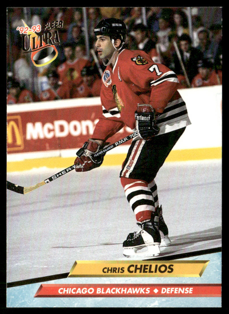 Chris Chelios 1992-93 Ultra #34 Chicago Blackhawks