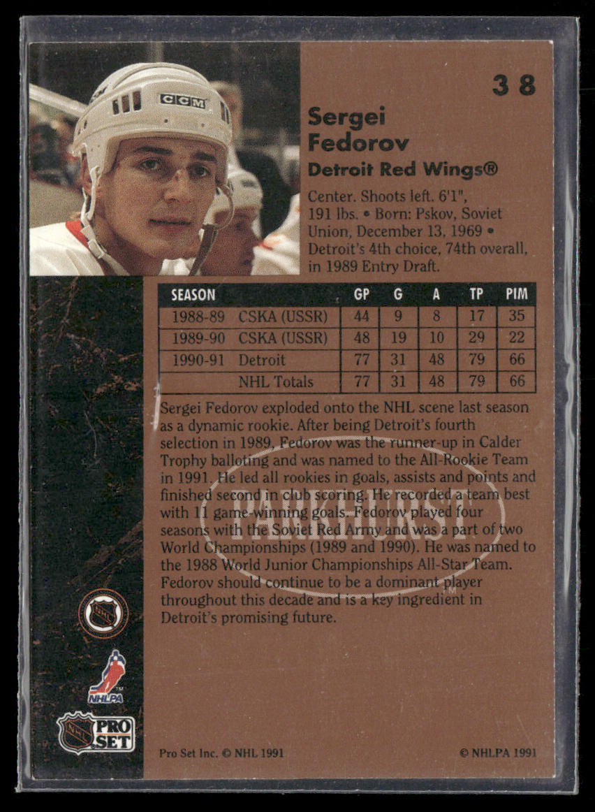 Sergei Fedorov 1991-92 Parkhurst French #38 Detroit Red Wings