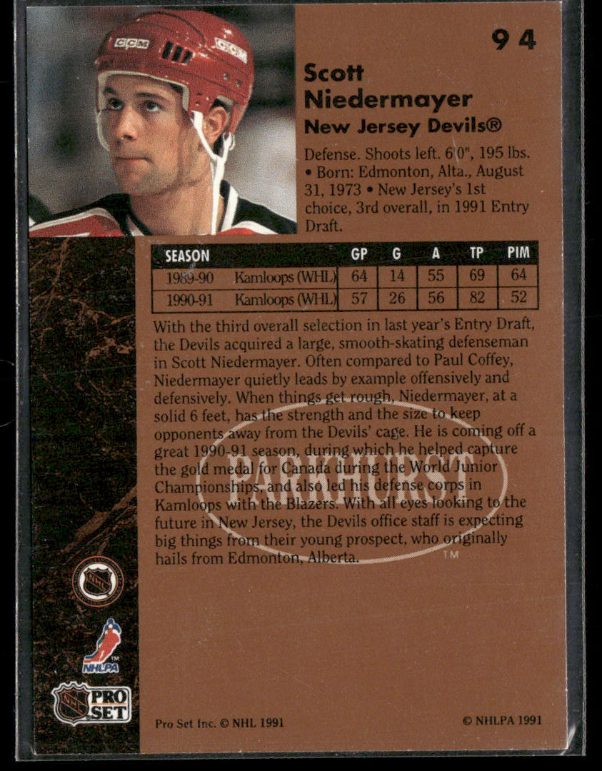 Scott Niedermayer 1991-92 Parkhurst French #94 New Jersey Devils