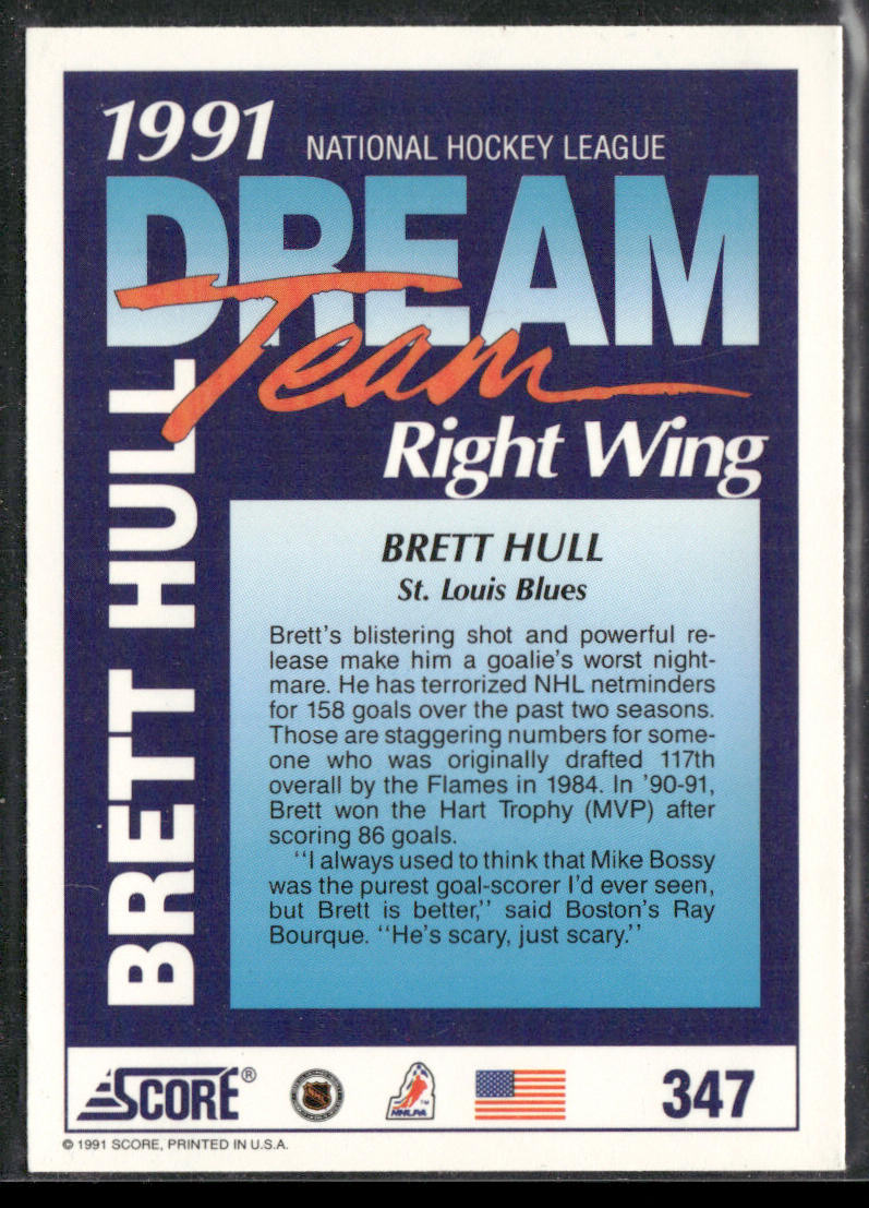 Brett Hull 1991-92 Score American #347 St. Louis Blues