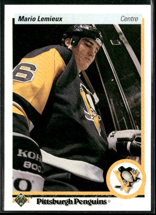 Mario Lemieux 1990-91 Upper Deck #144 Pittsburgh Penguins