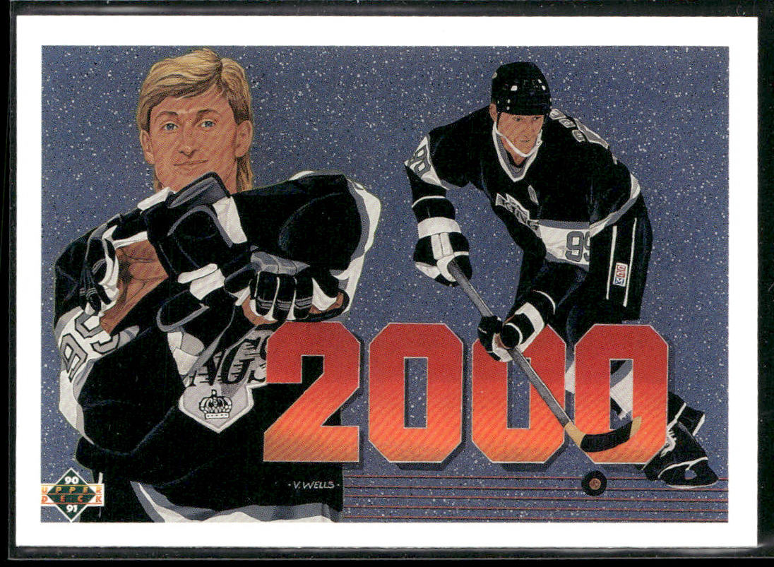 Gretzky - 2 000e Points 1990-91 Upper Deck French #545b Los Angeles Kings
