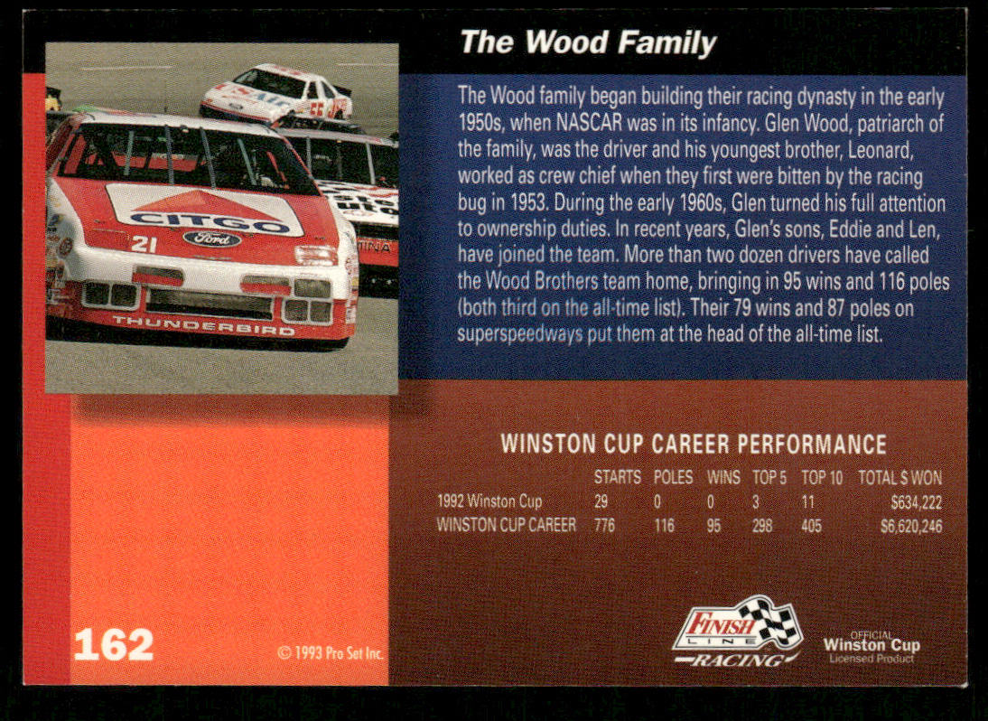 Glen Wood / Leonard Wood / Eddie Wood / Len Wood 1993 Finish Line #162