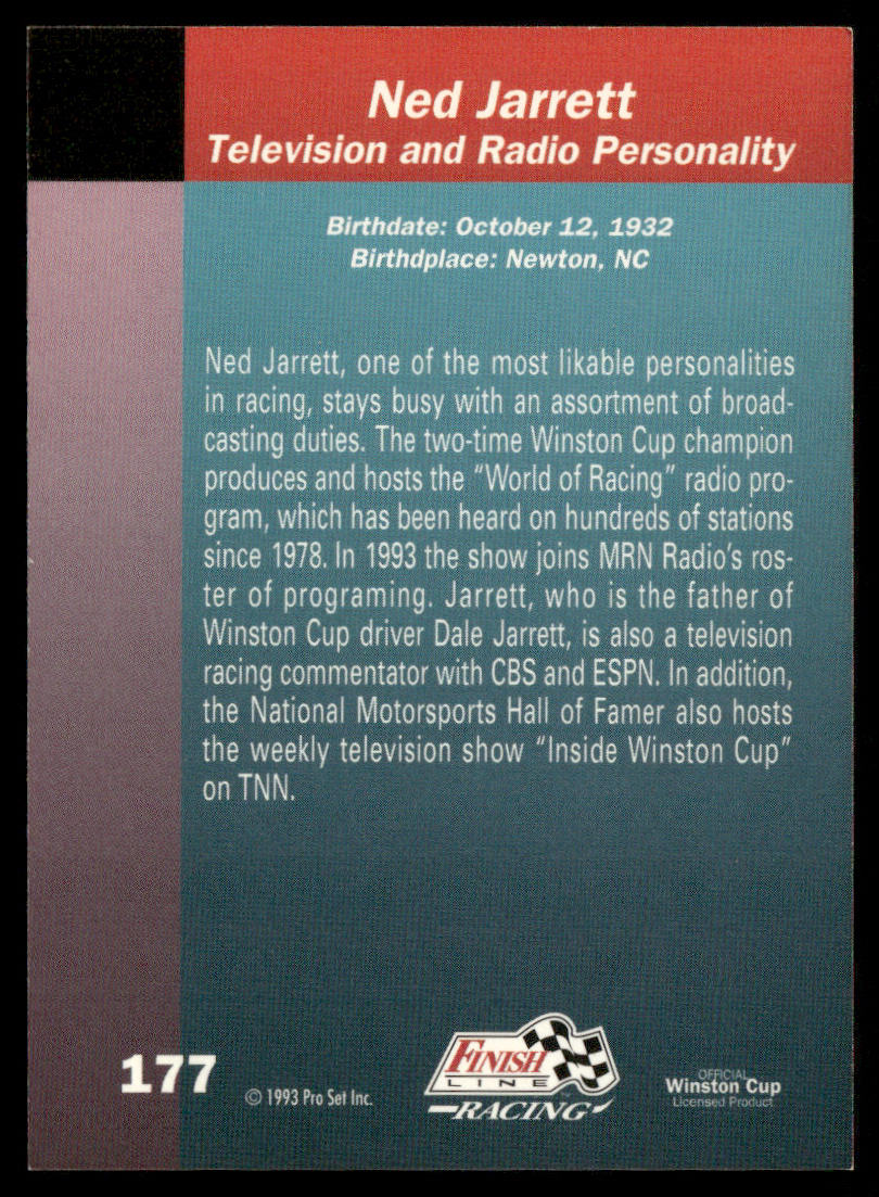 Ned Jarrett 1993 Finish Line #177
