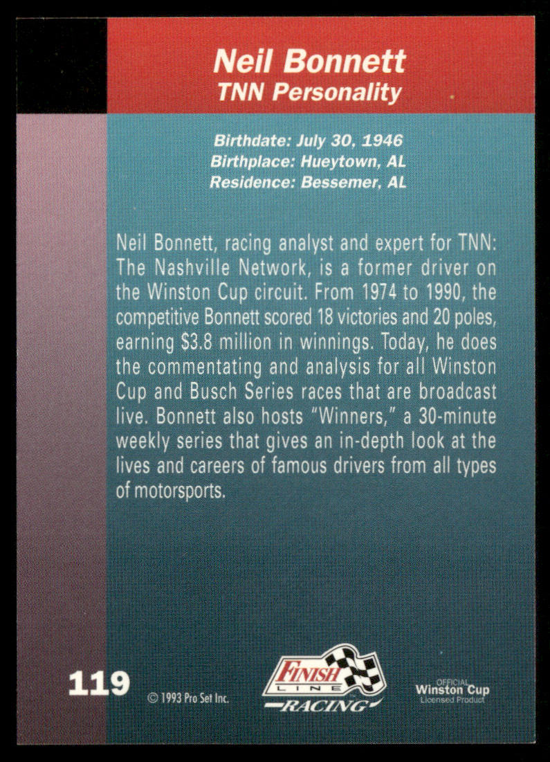 Neil Bonnett 1993 Finish Line #119