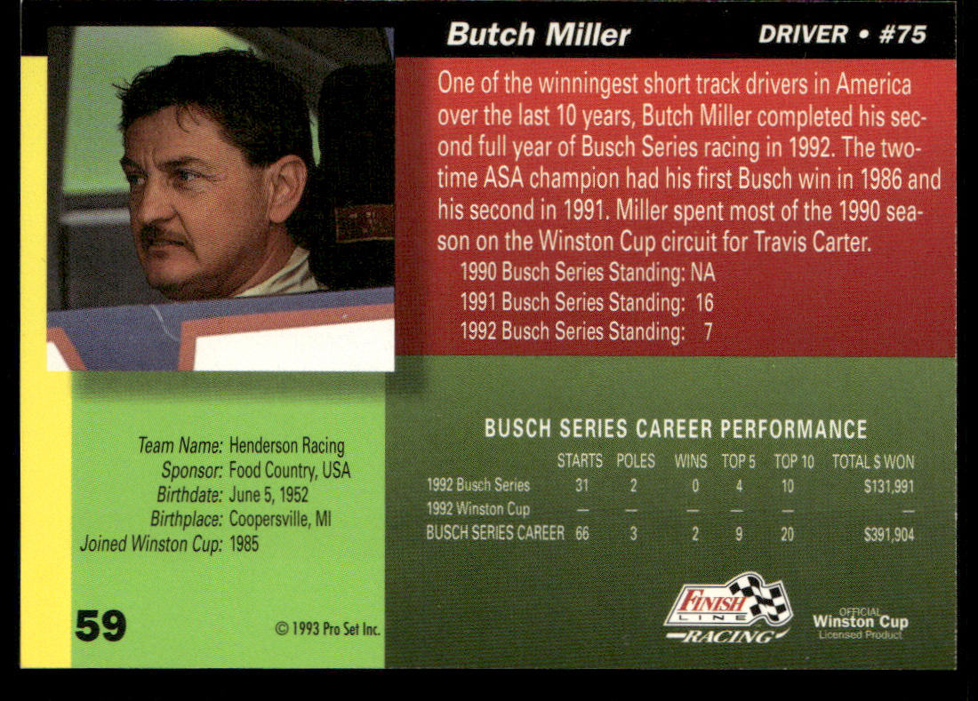 Butch Miller 1993 Finish Line #59 Henderson Motorsports