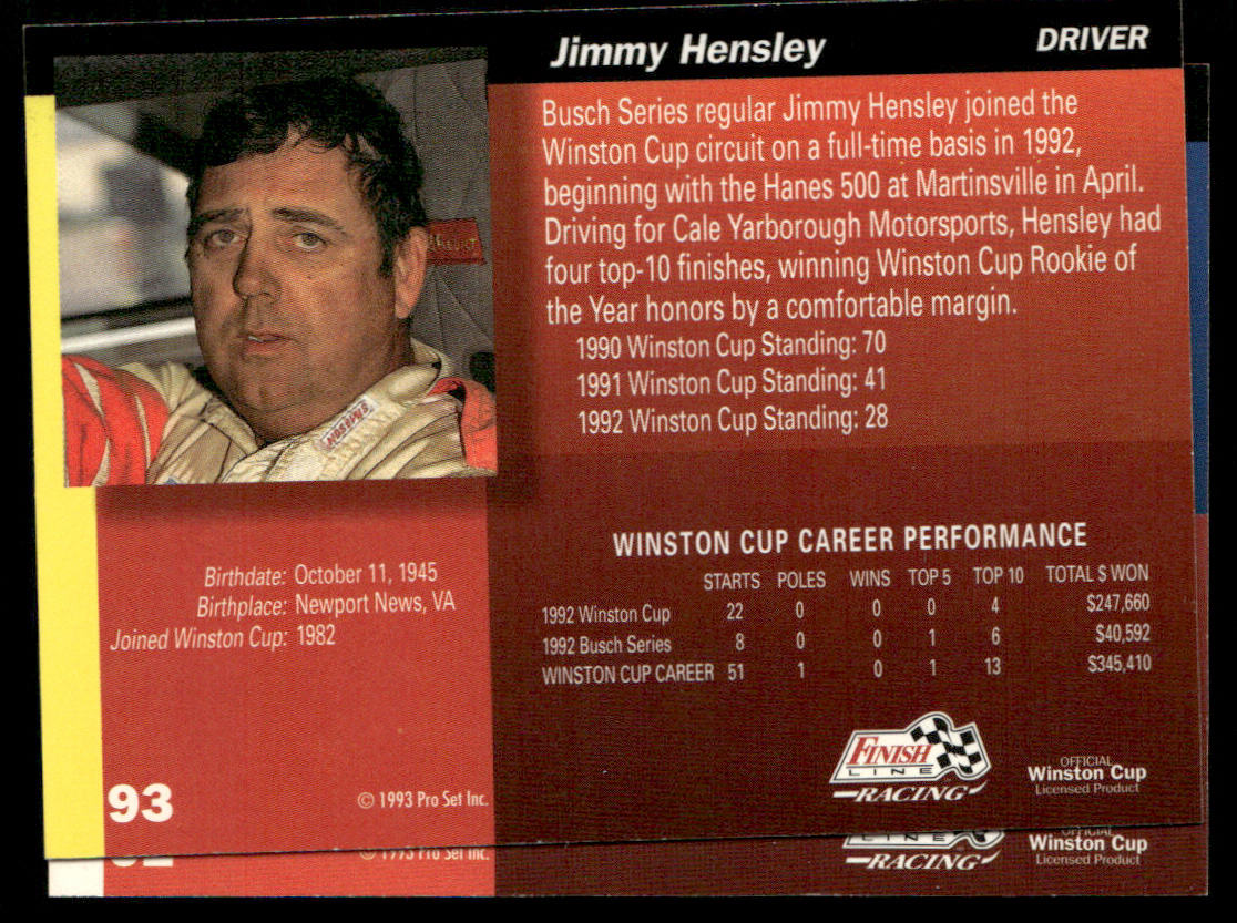 Ted Musgrave 1993 Finish Line #92 U.S. Racing