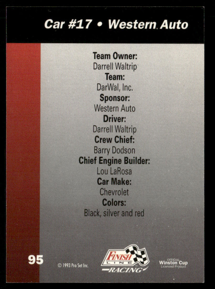Darrell Waltrip's Car 1993 Finish Line #95 DARWAL, Inc.