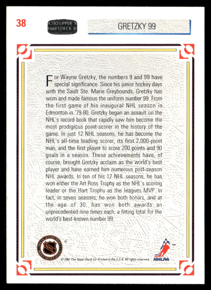 Gretzky 99 1991-92 Upper Deck #38