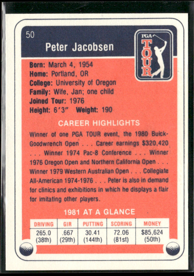 Peter Jacobsen 1982 Donruss #50