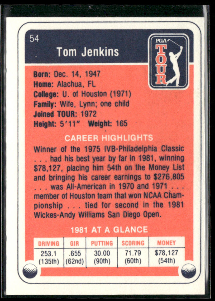 Tom Jenkins 1982 Donruss #54 RC