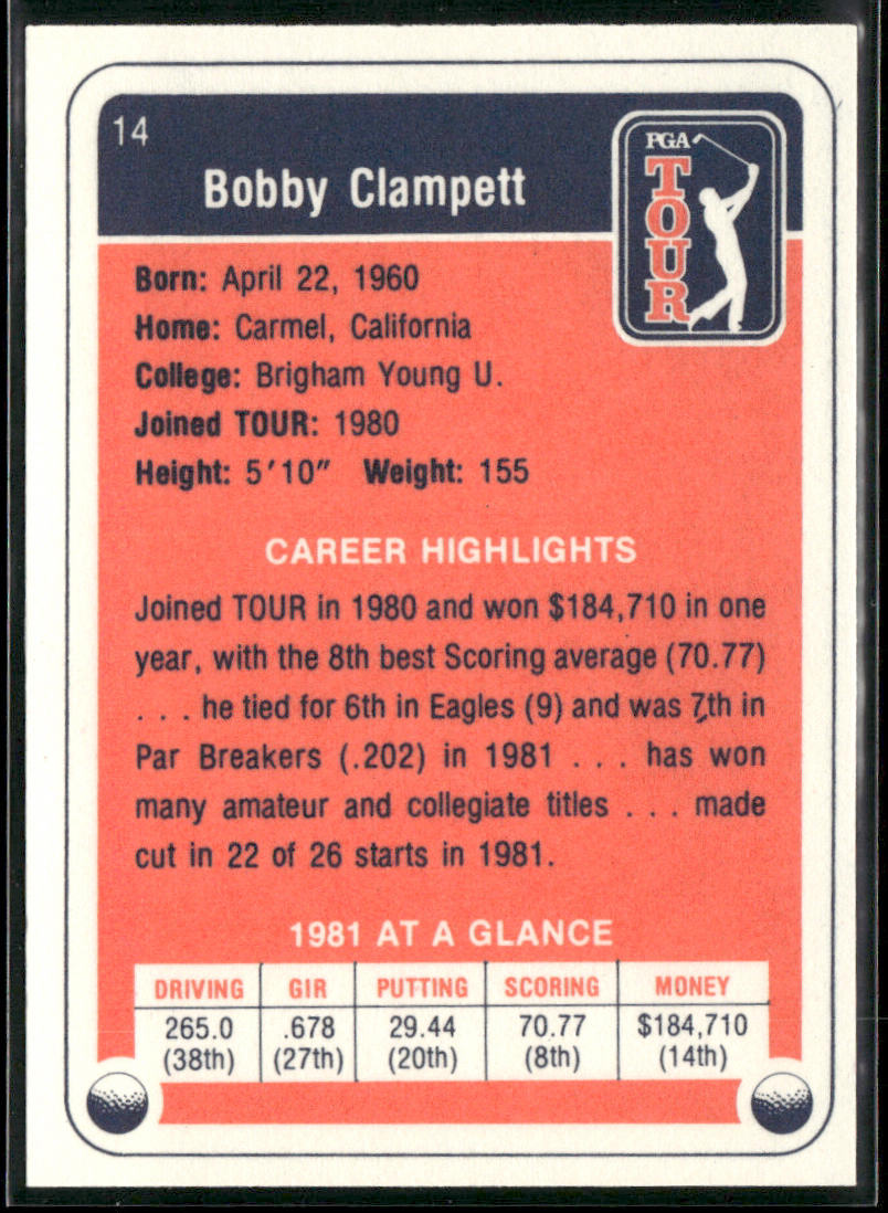 Bobby Clampett 1982 Donruss #14 RC