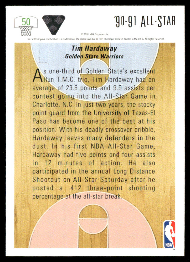 Tim Hardaway 1991-92 Upper Deck #50 Golden State Warriors