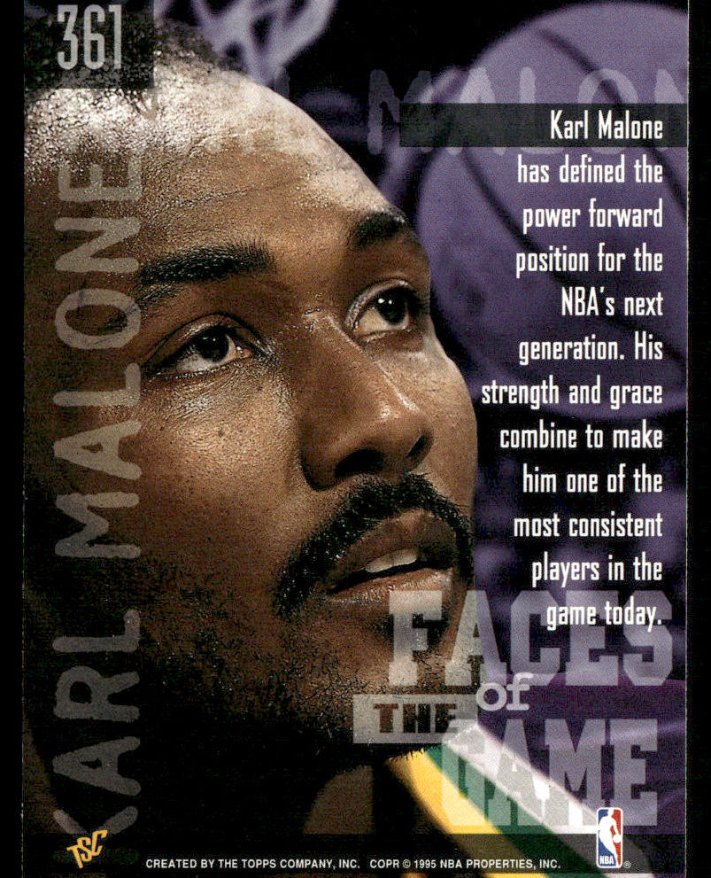 Karl Malone 1994-95 Stadium Club #361 Utah Jazz