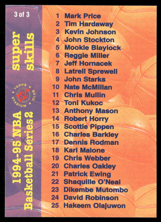 Series 2 Checklist: Inserts 1994-95 Stadium Club Checklists #3
