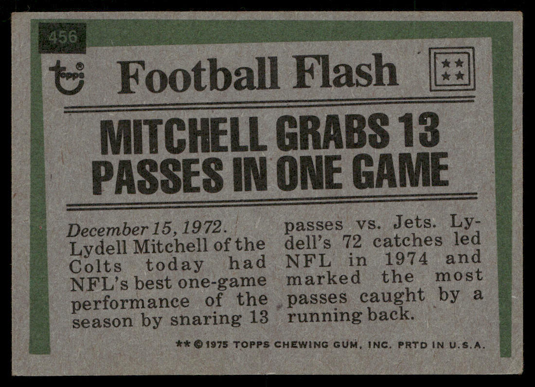 Lydell Mitchell 1975 Topps #456 Baltimore Colts