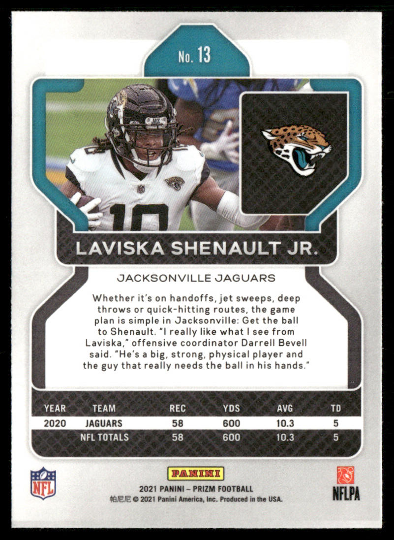 Laviska Shenault Jr. 2021 Panini Prizm #13 Jacksonville Jaguars
